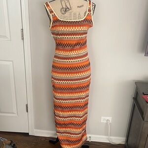 SHEIN Multicolor Geometric Maxi Dress
